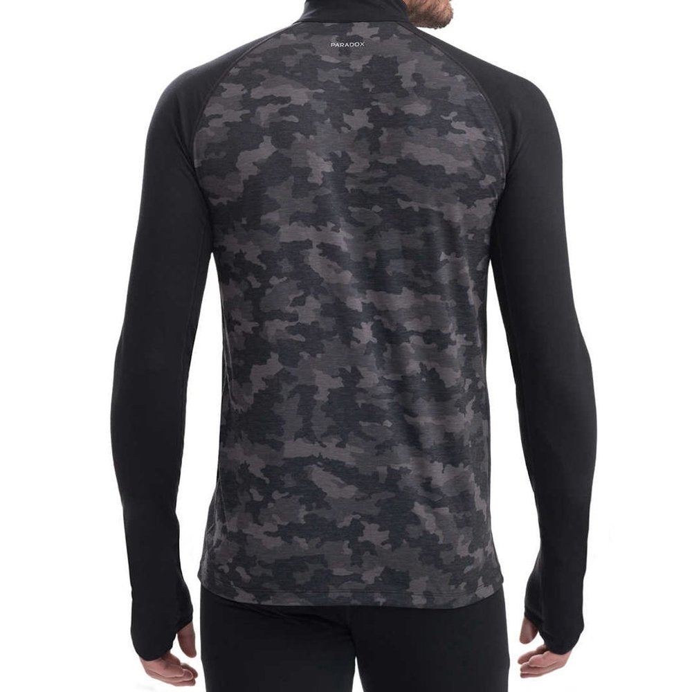 S, NEW Paradox Mens' Base Layer Top, Merino Wool | Black and Grey Camo Thermal, nwt - Paradox- Buttons & Beans Co.