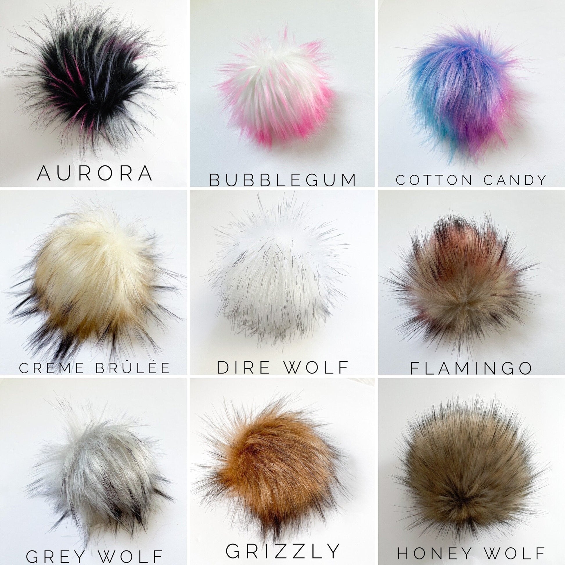 Winterfell Blue | Luxury Faux fur Pom Pom | Ties, Buttons or Snap Pompom - Buttons & Beans Co.- Buttons & Beans Co.