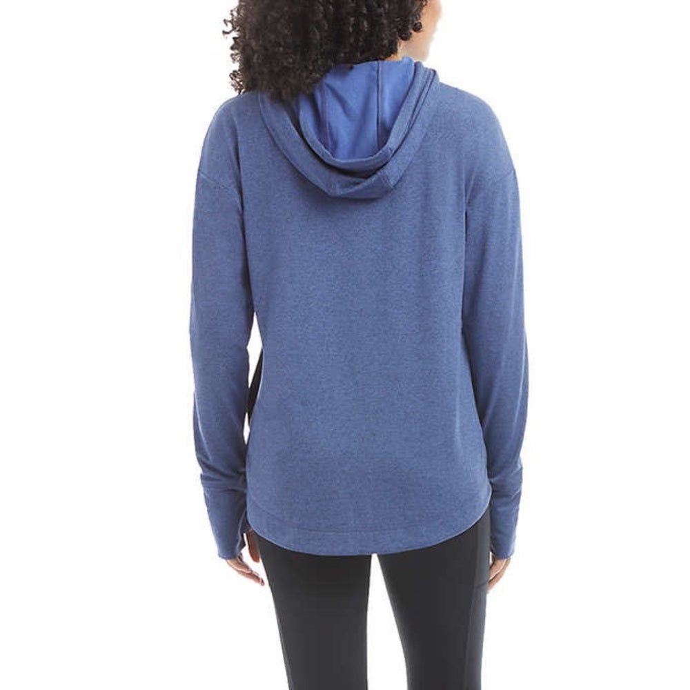 XL, NEW Danskin Women’s Popover Hoodie Sweatshirt | Heathered Blue Sweater, Light, nwt - Danskin- Buttons & Beans Co.