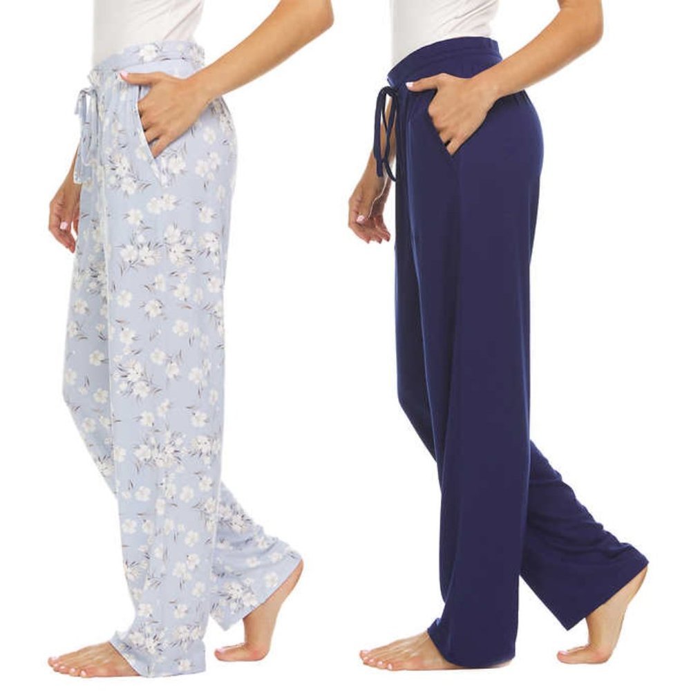 XXL, NEW Flora Nikrooz Women's 2-Pairs Pyjama Pants | Blue and White Lounge Pants, nwt - Flora Nikrooz- Buttons & Beans Co.